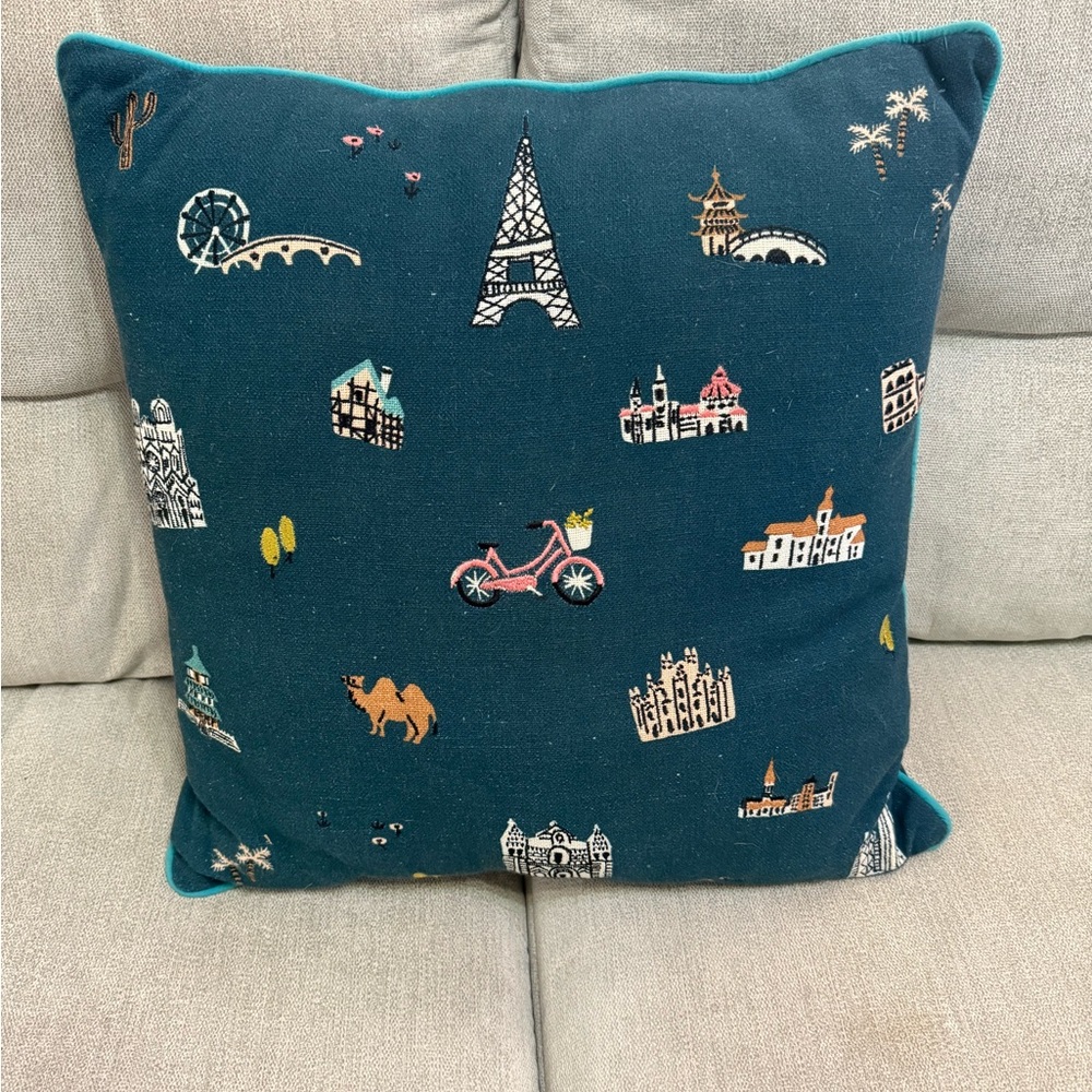Rifle Paper co by Loloi Bon Voyage Throw Pillow